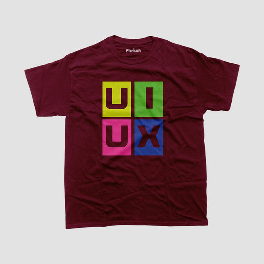 UI UX Neon Grid Color Blocks UI UX Designer T-Shirt