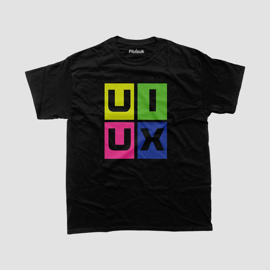 UI UX Neon Grid Color Blocks UI UX Designer T-Shirt